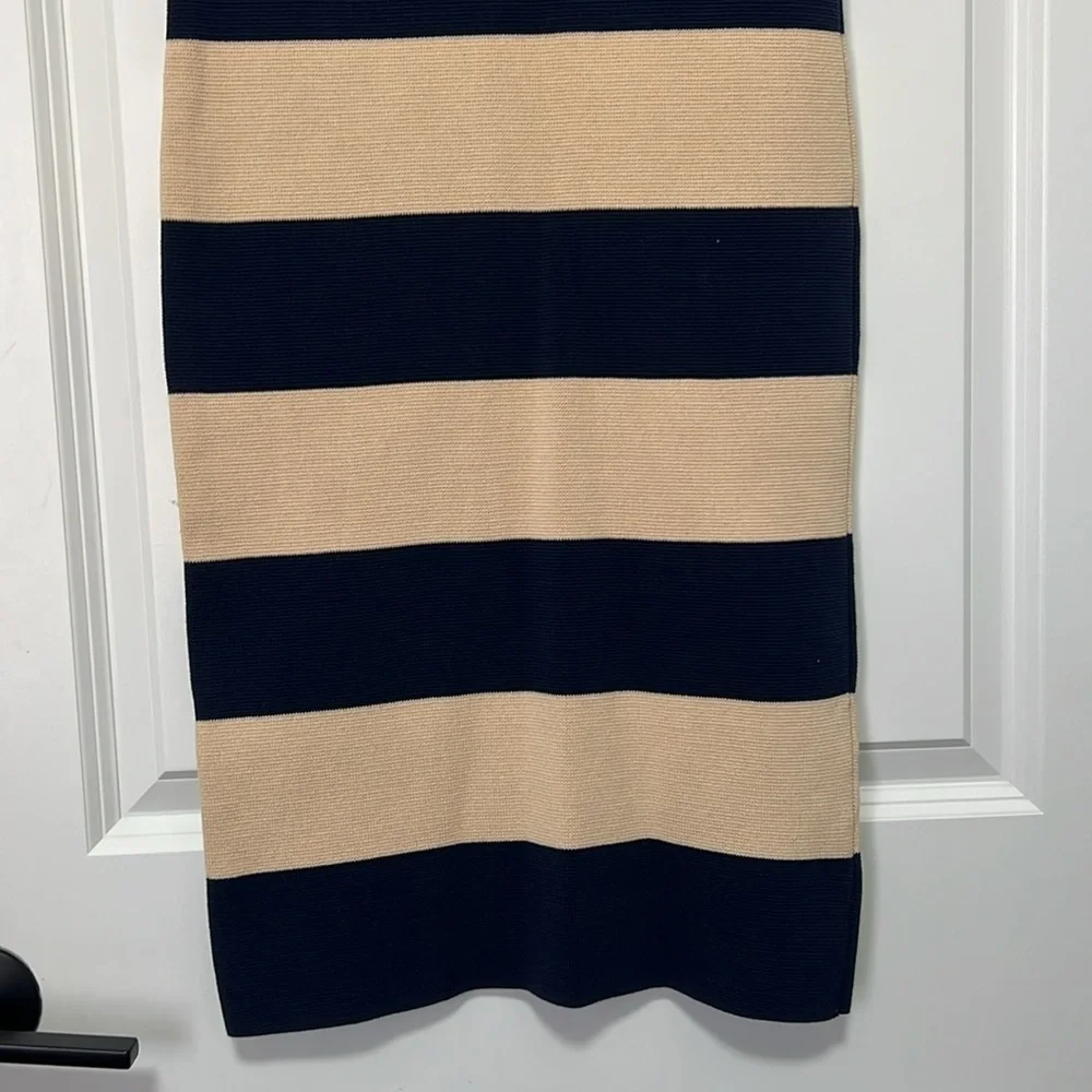 J.Crew Sweater Womens midi length pencil skirt in navy and tan stripe size XS